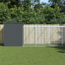 vidaXL Antracitszürke horganyzott acél kutyakennel 214x865x181 cm szállítóbox, fekhely kutyáknak
