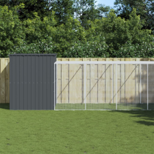 vidaXL antracitszürke horganyzott acél kutyakennel 214x865x181 cm szállítóbox, fekhely kutyáknak