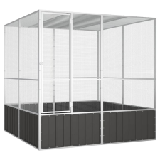vidaXL antracitszürke horganyzott acél madárketrec 213,5x217,5x211,5cm madár kalitka
