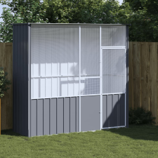 vidaXL antracitszürke horganyzott acél madárketrec 215x78x200 cm madár kalitka