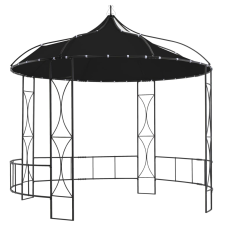 vidaXL antracitszürke kerek pavilon 300 x 290 cm kerti bútor