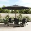 vidaXL antracitszürke kerti napernyő fa rúddal 400 x 273 cm