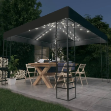vidaXL antracitszürke kerti pavilon LED fényfüzérrel 3 x 3 m kerti bútor