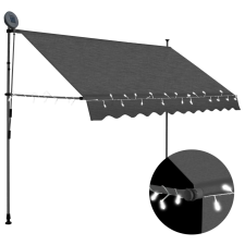 vidaXL antracitszürke kézzel kihúzható LED-es napellenző 250 cm kerti bútor