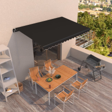 vidaXL antracitszürke kézzel kihúzható napellenző 400 x 350 cm kerti bútor