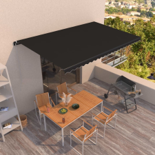 vidaXL antracitszürke kézzel kihúzható napellenző 500 x 350 cm kerti bútor