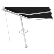 vidaXL antracitszürke kézzel kihúzható póznás napellenző 300 x 250 cm kerti bútor