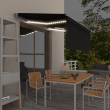 vidaXL antracitszürke kihúzható LED-es napellenző redőnnyel 3,5x2,5 m kerti bútor