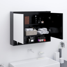 vidaXL antracitszürke MDF tükrös fürdőszobaszekrény 80 x 15 x 60 cm fürdőszoba bútor