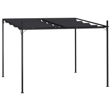 vidaXL antracitszürke pavilon behúzható tetővel 300 x 300 x 233 cm kerti bútor