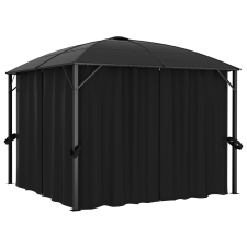 vidaXL Antracitszürke pavilon függönyökkel 300 x 300 x 265 cm kerti bútor