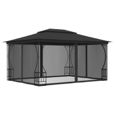 vidaXL antracitszürke pavilon függönyökkel 300 x 400 x 265 cm kerti bútor