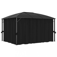 vidaXL antracitszürke pavilon függönyökkel 400 x 300 x 265 cm kerti bútor