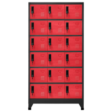vidaXL antracitszürke-piros acél zárható szekrény 90 x 40 x 180 cm (339833) bútor
