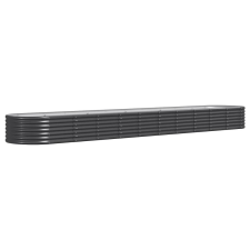 vidaXL antracitszürke porszórt acél kerti magaságyás 440x80x36 cm (318936) kerti tárolás