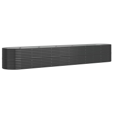 vidaXL antracitszürke porszórt acél kerti magaságyás 440x80x68 cm (318971) kerti tárolás