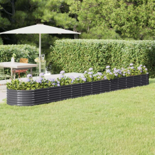 vidaXL antracitszürke porszórt acél kerti magaságyás 512x80x36 cm kerti tárolás