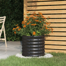 vidaXL antracitszürke porszórt acél kerti ültetőláda 40 x 40 x 36 cm kerti tárolás