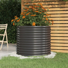 vidaXL antracitszürke porszórt acél kerti ültetőláda 80 x 80 x 68 cm kerti tárolás