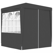 vidaXL Antracitszürke rendezvénysátor oldalfalakkal 2 x 2 m 90 g/m² sátor