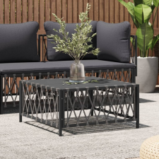 vidaXL antracitszürke szőtt szövet kerti asztal 70 x 70 x 34 cm kerti bútor
