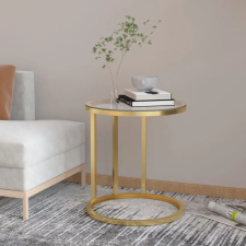 vidaXL arany-átlátszó edzett üveg kisasztal 45 cm bútor