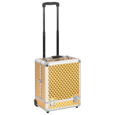 vidaXL aranyszínű alumínium sminkbőrönd 35 x 29 x 45 cm kézitáska és bőrönd