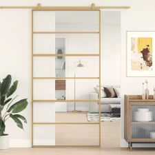 vidaXL aranyszínű átlátszó ESG üveg és alumínium tolóajtó 102,5x205 cm nyílászáró