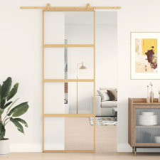 vidaXL aranyszínű átlátszó ESG üveg és alumínium tolóajtó 76 x 205 cm építőanyag