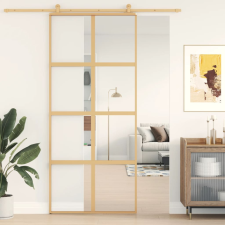 vidaXL aranyszínű átlátszó ESG üveg és alumínium tolóajtó 90 x 205 cm építőanyag