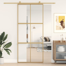 vidaXL aranyszínű átlátszó ESG üveg és alumínium tolóajtó 90 x 205 cm nyílászáró