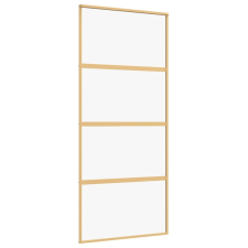 vidaXL aranyszínű átlátszó ESG üveg és alumínium tolóajtó 90 x 205 cm (155179) építőanyag