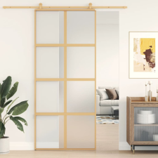 vidaXL aranyszínű ESG tejüveg és alumínium tolóajtó 90 x 205 cm építőanyag