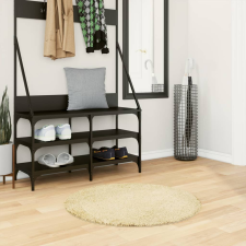 vidaXL aranyszínű hosszú szálú bozontos modern szőnyeg Ø 80 cm lakástextília