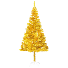 vidaXL aranyszínű PET műkarácsonyfa LED-ekkel és gömbszettel 210 cm  (3077606) műfenyő