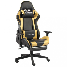 vidaXL Aranyszínű PVC forgó gamer szék lábtartóval forgószék