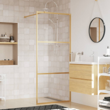 vidaXL aranyszínű zuhanyfal átlátszó ESG üveggel 80 x 195 cm kád, zuhanykabin