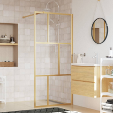 vidaXL aranyszínű zuhanyfal átlátszó ESG üveggel 90 x 195 cm kád, zuhanykabin