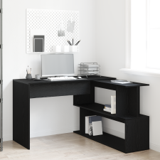 vidaXL Asztal Fekete Tölgy 200x50x76 cm Mérnöki Fa íróasztal