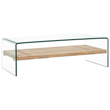 vidaXL átlátszó edzett üveg dohányzóasztal 98 x 45 x 31 cm bútor