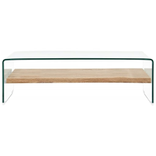 vidaXL átlátszó edzett üveg dohányzóasztal 98 x 45 x 31 cm (284743) bútor