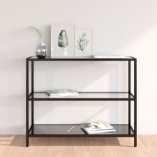 vidaXL átlátszó-fekete edzett üveg tálalóasztal 100 x 36 x 90 cm bútor