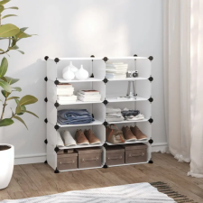 vidaXL átlátszó polipropilén cipőtartó 84x32x88,5 cm bútor