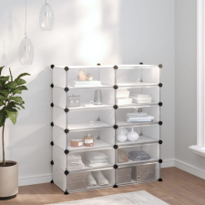 vidaXL átlátszó polipropilén cipőtartó 94,5x36,5x106 cm bútor