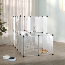 vidaXL átlátszó polipropilén és acél kisállatketrec 142 x 74 x 93 cm ketrec, szállítóbox rágcsálóknak