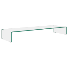 vidaXL Átlátszó üveg TV/monitor állvány 100x30x13 cm (244131) tv állvány és fali konzol