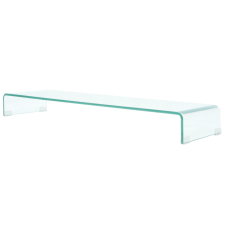vidaXL Átlátszó üveg TV/monitor állvány 110x30x13 cm bútor