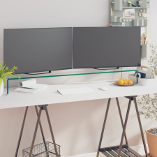vidaXL Átlátszó üveg TV/monitor állvány 110x30x13 cm tv állvány és fali konzol
