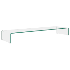 vidaXL Átlátszó üveg TV/monitor állvány 110x30x13 cm (244132) tv állvány és fali konzol