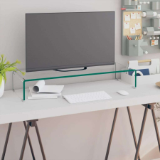vidaXL Átlátszó üveg TV/monitor állvány 80x30x13 cm tv állvány és fali konzol